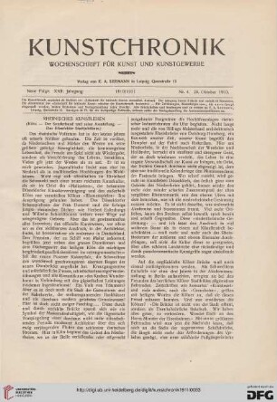 Rheinisches Kunstleben: (Köln - Der Sonderbund und seine Ausstellung - Das Elberfelder Stadtjubiläum)