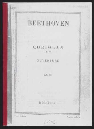 Coriolan : Op. 62 : Ouverture