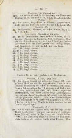Unter Glas mit goldenen Rahmen
