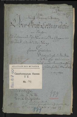 Johs. Scheffer auf der Gippe zu Visbeck, Amt Arnsberg ./. Forstfiskus wegen seiner Gerechtsame in der Hellefelder Mark. Bd. 1