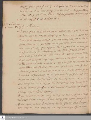 Brief von Heinrich Wilhelm Ludolf an [Unbekannt].