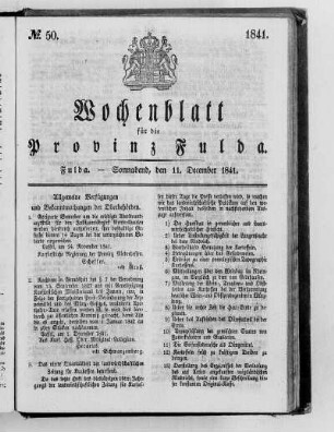 Nr. 50, Ausgabe vom 11. Dezember 1841