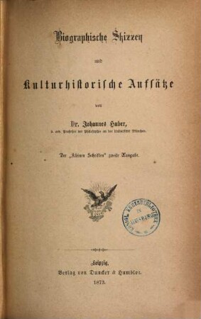 Biographische Skizzen und kulturhistorische Aufsätze