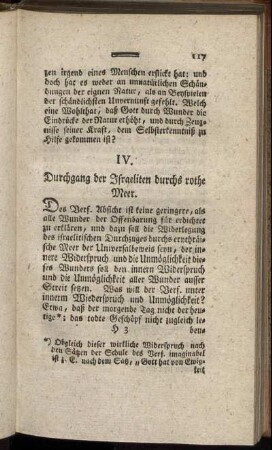 IV. Durchgang der Israeliten durchs rothe Meer.