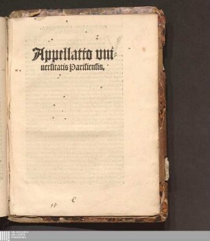 Appellatio vniuersitatis Parisiensis