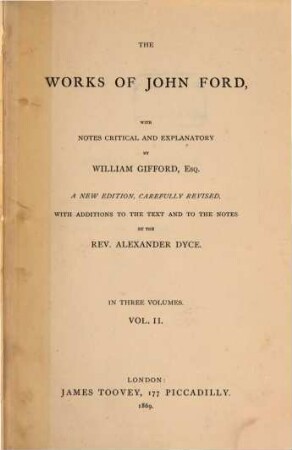 The works of John Ford : in three volumes. 2