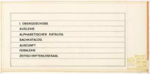 Hochschulbibliothek, Karlsruhe Neubau: Wegweiser 1.OG Schriftprobe, 1:1