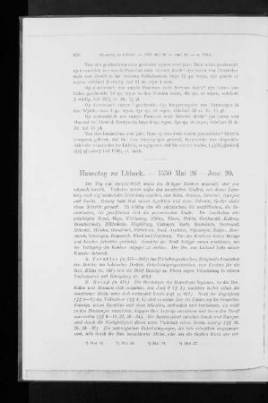 Hansetag zu Lübeck. - 1530 Mai 26 - Juni 20.