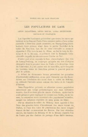Les populations du Laos