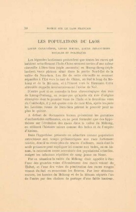 Les populations du Laos