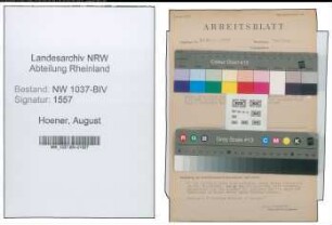 Entnazifizierung August Hoener , geb. 07.01.1905 (Stadtsekretaer)