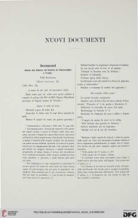 Nuovi documenti