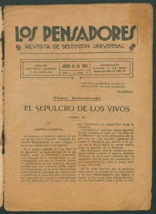 1922001000: El sepulcro de los vivos, tomo [3]
