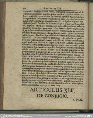 Articulus XLII. De Conjugio