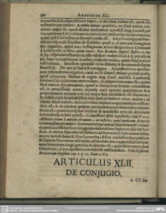 Articulus XLII. De Conjugio