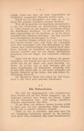 § 4. Die Nebenlinien