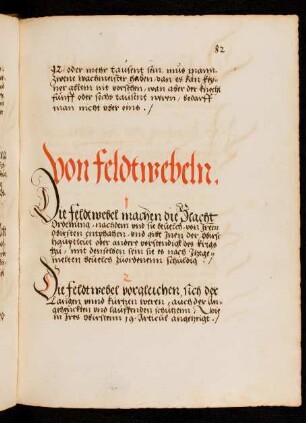 Vom Amt des Feldwebels