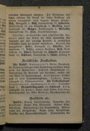 Artistische Anstalten.