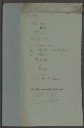 Konzerte; cemb, strings, [fl (2)]; F-Dur; H 454; Wq 38