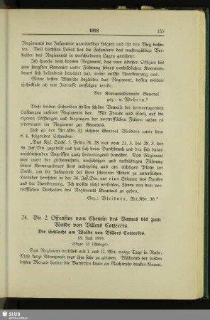 24. Die 2. Offensive vom Chemin des Dames bis zum Walde von Villers Cotterêts
