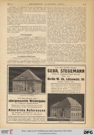 Geschäftliche Mitteilungen
