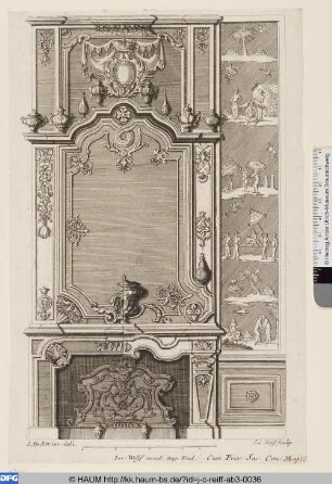 Kamin und Wandschmuck mit Chinoiserien