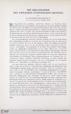 Die Organisation des amtlichen statistischen Dienstes