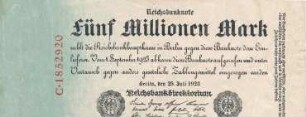 Zahlungsmittel / Reichsbanknote / Fünf Millionen Mark