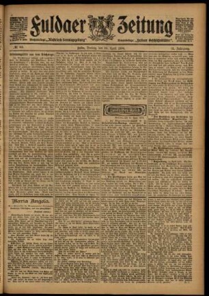 Ausgabe vom Freitag, den 15. April 1904.