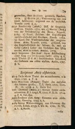 Scriptores Artis obstetriciae.