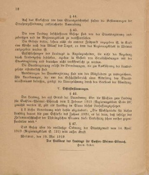 V. Schlußbestimmungen