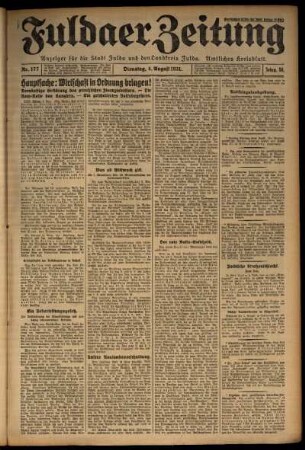 Ausgabe vom Dienstag, den 04. August 1931.