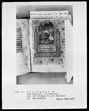Lateinisch-französisches Stundenbuch — Heiliger Eustachius, Folio 197recto