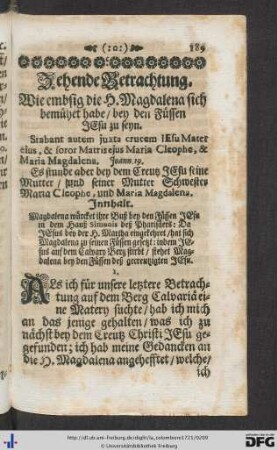 Zehende Betrachtung.