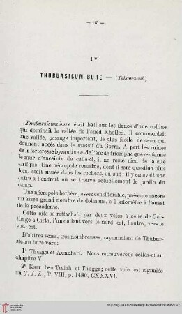 IV. Thubursicum bure. – (Teboursouk)