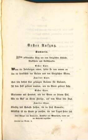 Herodes der Große : in zwei Stücken, 1. Herodes und Mariamme