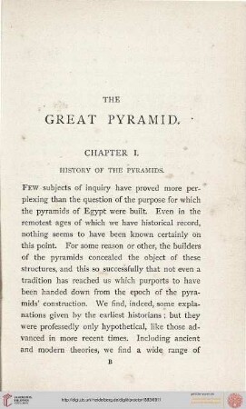 I: History of the Pyramids