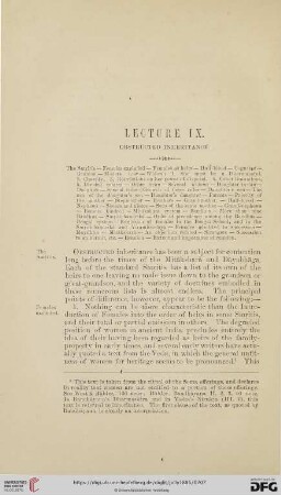 Lecture IX. Obstructed inheritance