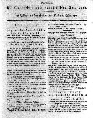 Literarischer und artistischer Anzeiger, No. XXIII.