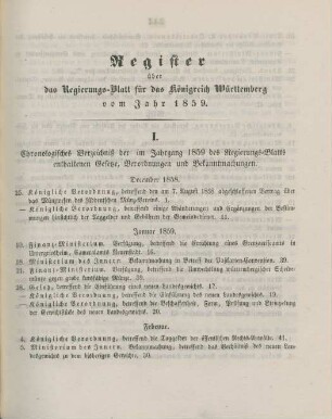 Register über das Regierungs-Blatt für das Königreich Württemberg vom Jahr 1859