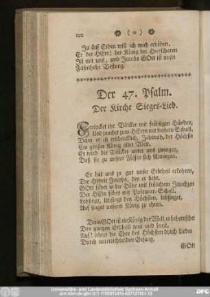 Der 47. Psalm. Der Kirche Sieges-Lied.