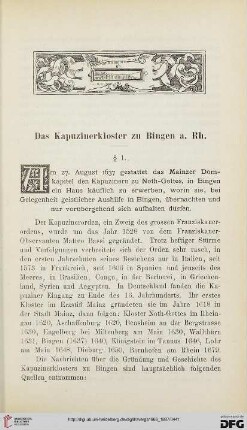 3: Das Kapuzinerkloster zu Bingen a. Rh.