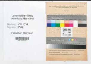 Entnazifizierung Hermann Fleischer , geb. 26.10.1886 (Vizefeldwebel)
