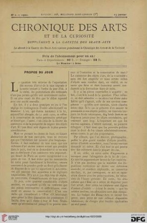 Nr. 1 (15 Janvier)