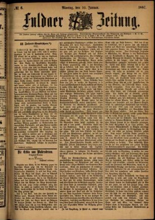 Ausgabe vom Montag, den 10. Januar 1887.
