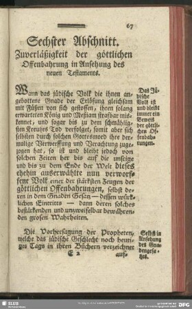 Sechster Abschnitt. Zuverläßigkeit der göttlichen Offenbahrung in Ansehung des neuen Testaments