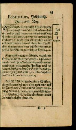 Februarius, Hornung. Hat xxviii. Tag.