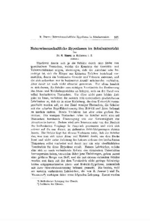 Naturwissenschaftliche Hypothesen im Schulunterricht : (Schluß)