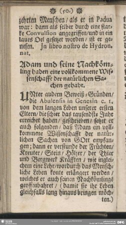 Adam und seine Nachkömmling haben eine vollkommene Wissenschafft der natürlichen Sachen gehabt
