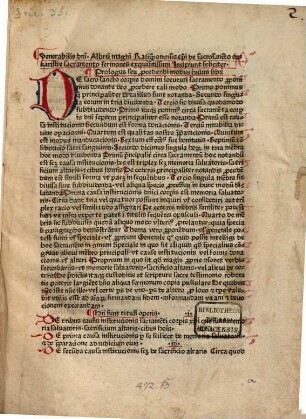 Venerabilis dni. Alb[er]ti magni Ratisponensis ep[iscop]i de sacrosancto eukaristie sacramento sermones exquisitissimi Incipiunt feliciter